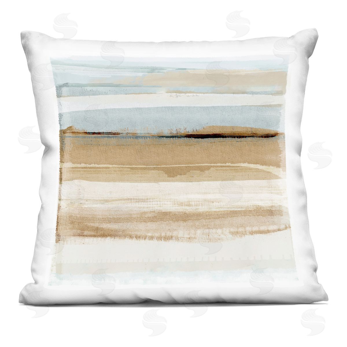 Winter Sands Contemporary Landscape Decorative Printed Pillow, Home Decor by Flora Kouta