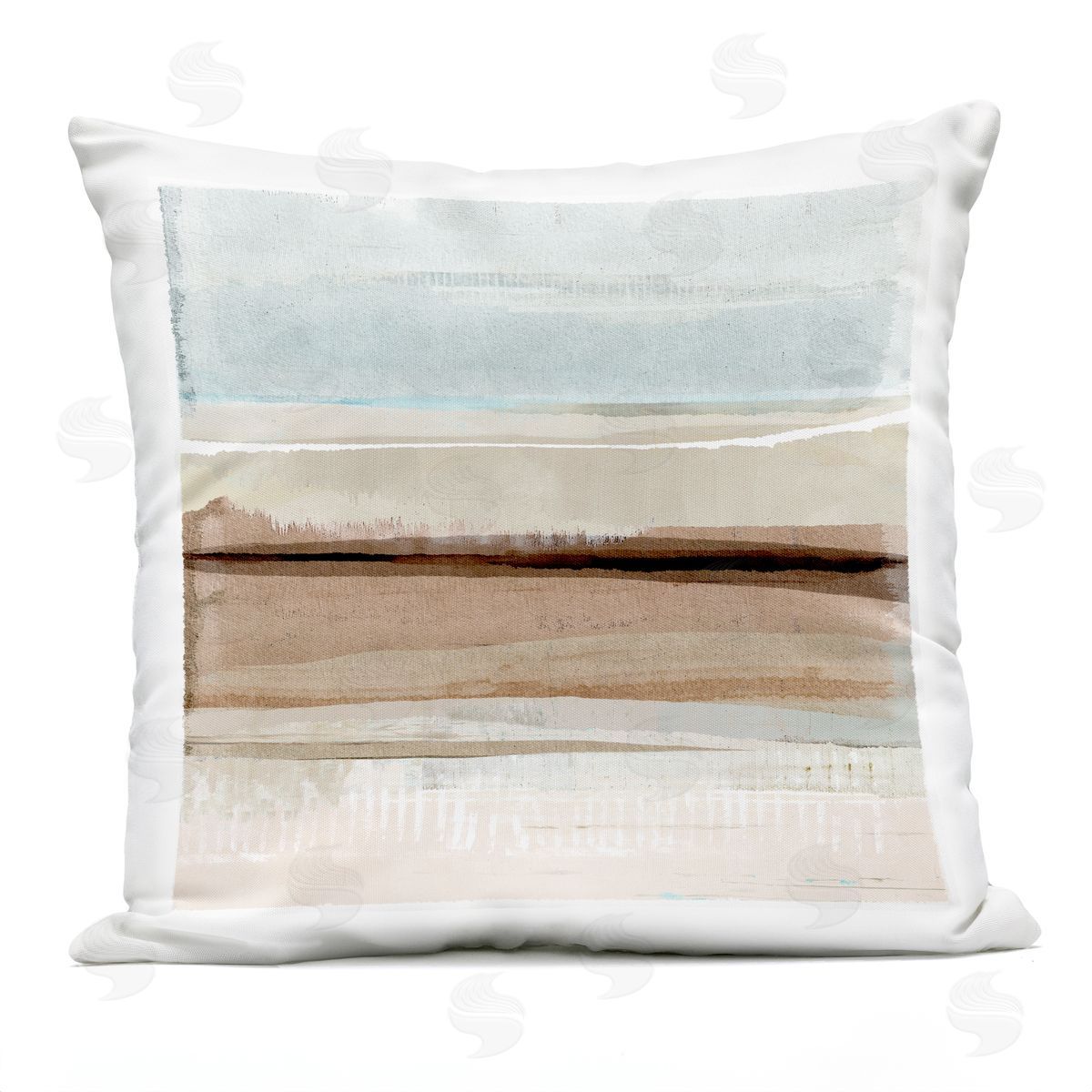 Muted Abstract Landscape Gradient Outdoor Printed Pillow, Home Decor by Flora Kouta