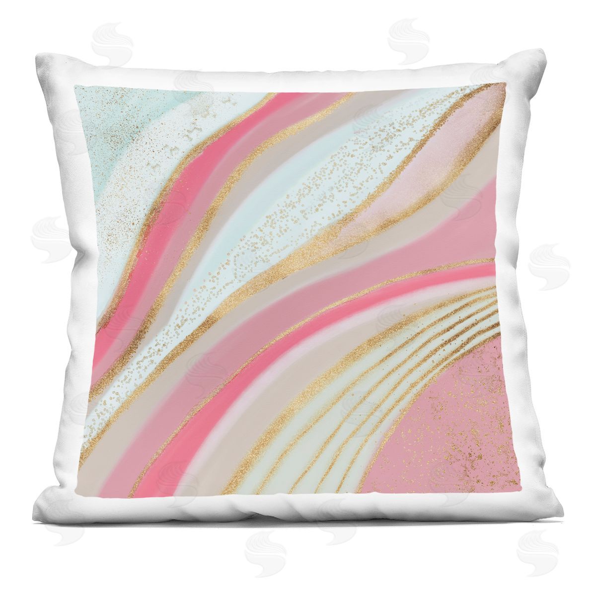 Pink Glam Modern Stripes Decorative Printed Pillow, Home Decor by Andrea Haase