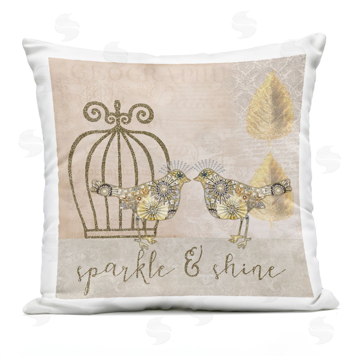 Sparkle & Shine Birds Patterned Outdoor Printed Pillow, Home Decor by Andrea Haase