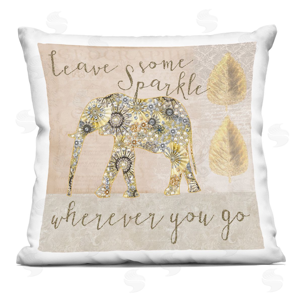 Leave Sparkle Wherever You Go Glam Decorative Printed Pillow, Home Decor by Andrea Haase