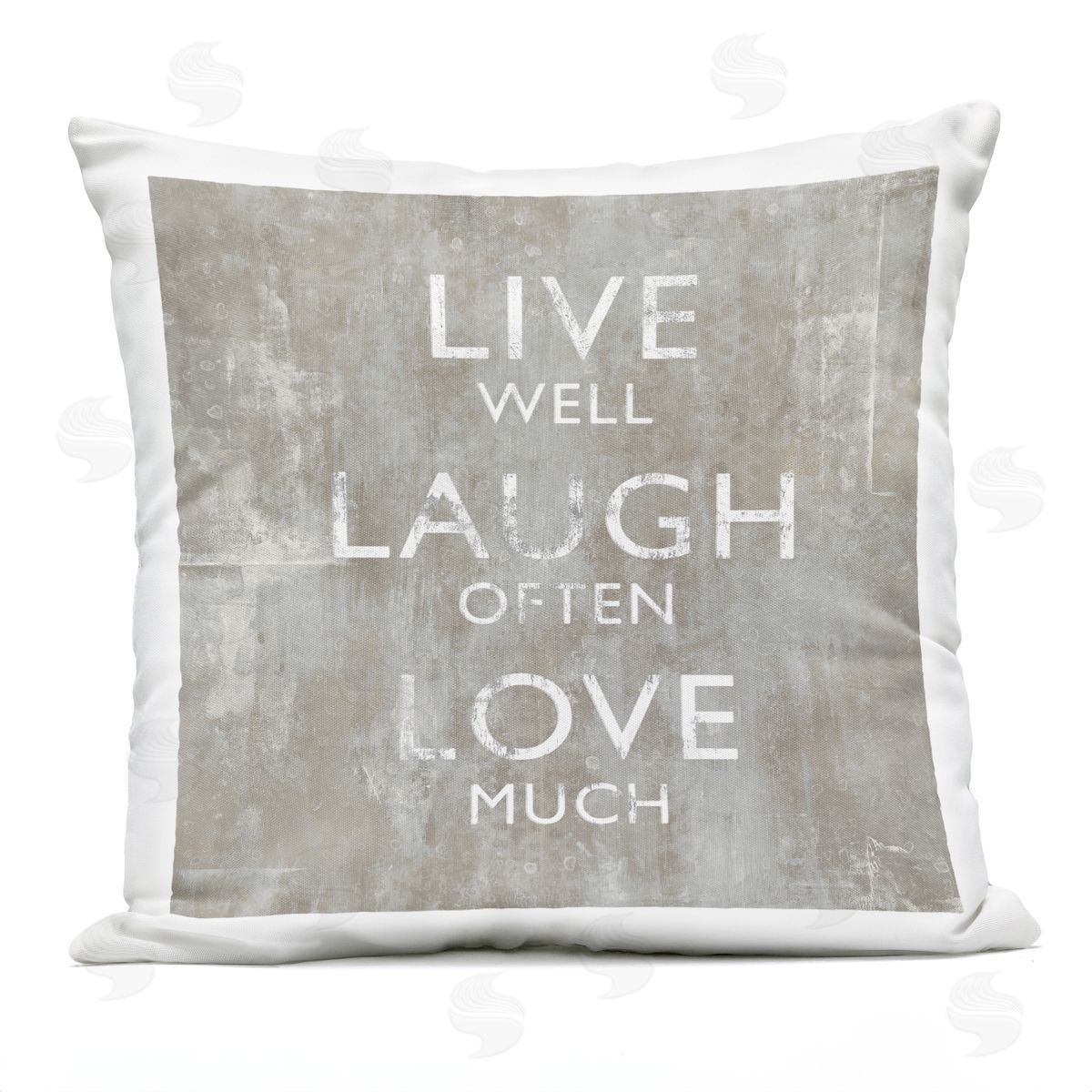 Live Well Laugh Often Love Much Rustic Outdoor Printed Pillow, Home Decor by Jamie MacDowell