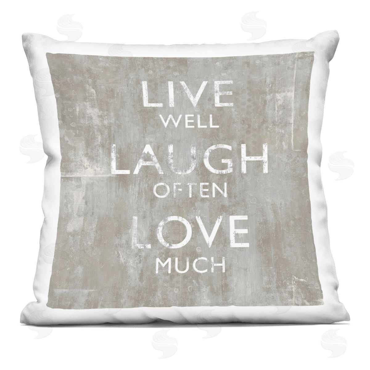 Live Well Laugh Often Love Much Rustic Decorative Printed Pillow, Home Decor by Jamie MacDowell