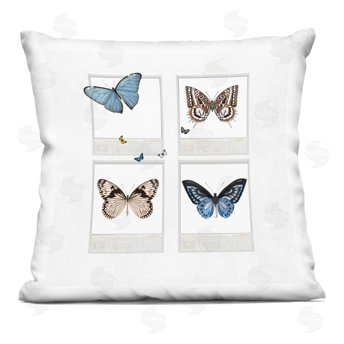 Varied Butterflies Retro Instant Film Decorative Printed Pillow, Home Decor by Karen Smith