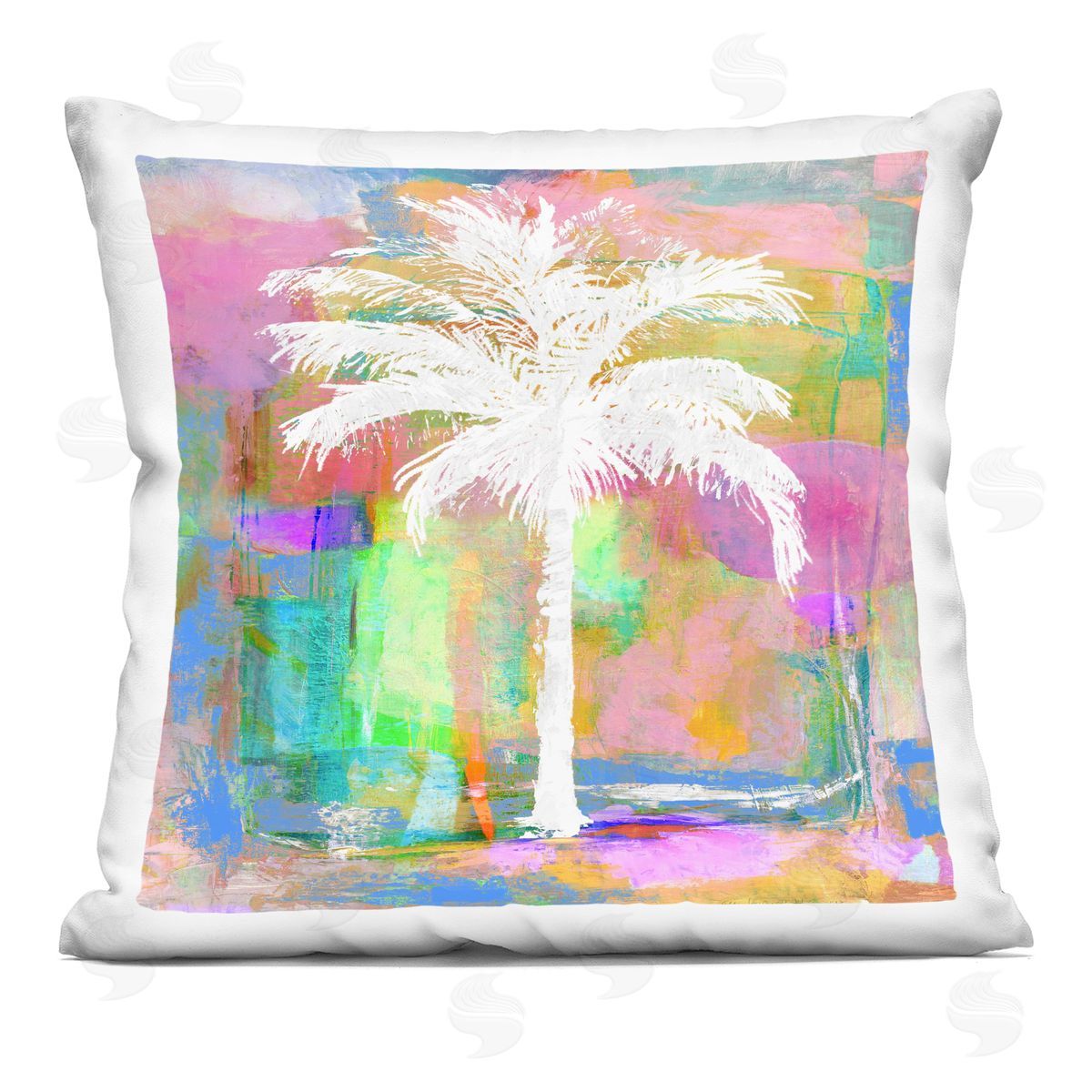 Bold Tropical Palm Tree Silhouette Decorative Printed Pillow, Home Decor by Kristen Dew