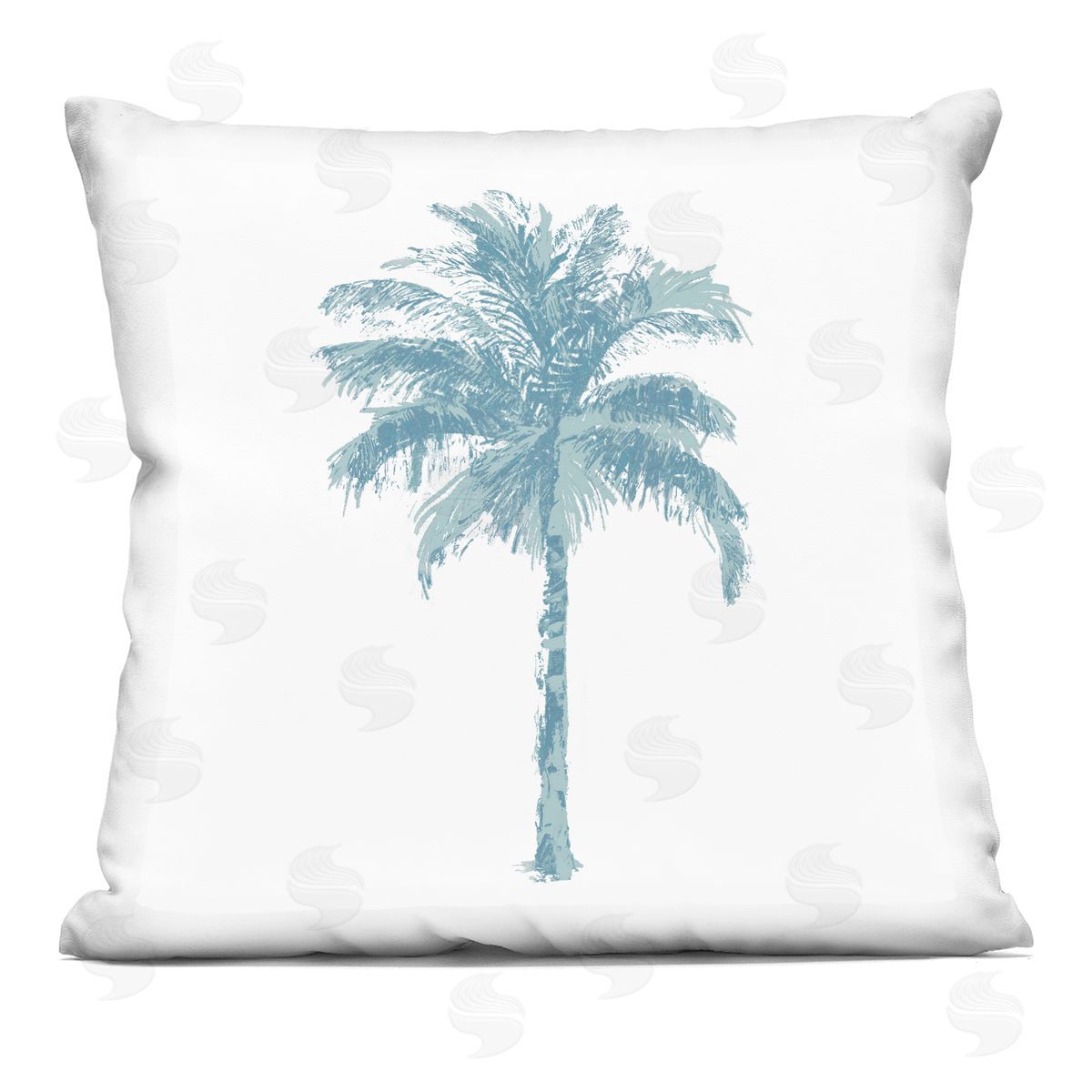 Casual Blue Palm Tree Nature Decorative Printed Pillow, Home Decor by Kristen Drew
