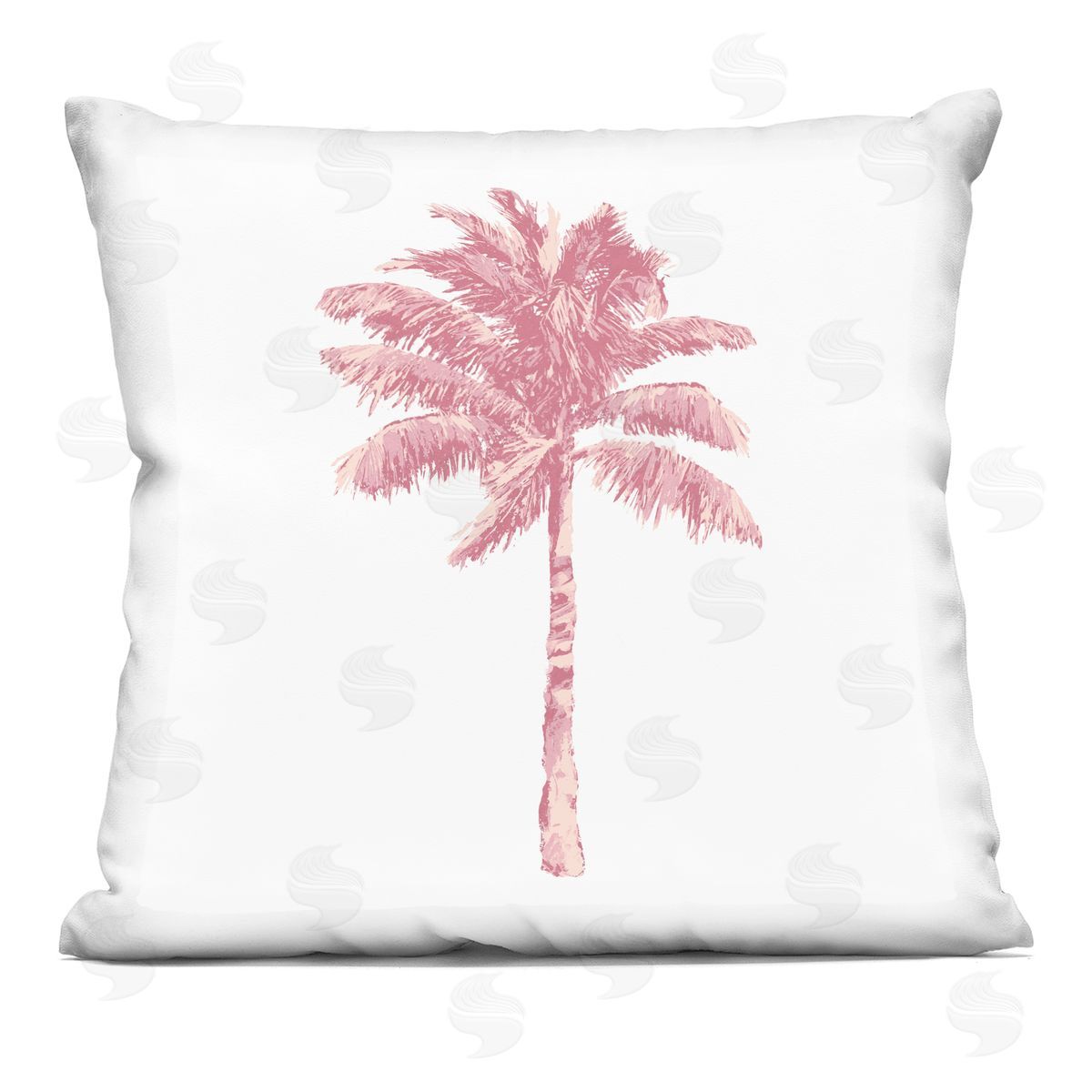 Pink Palm Tree Modern Decorative Printed Pillow, Home Decor by Kristen Drew
