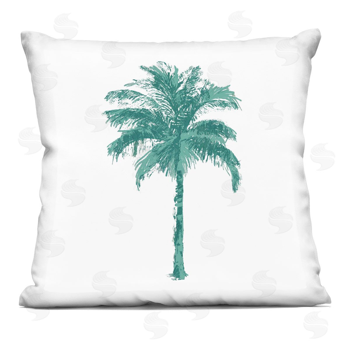 Contemporary Green Palm Tree Decorative Printed Pillow, Home Decor by Kristen Drew