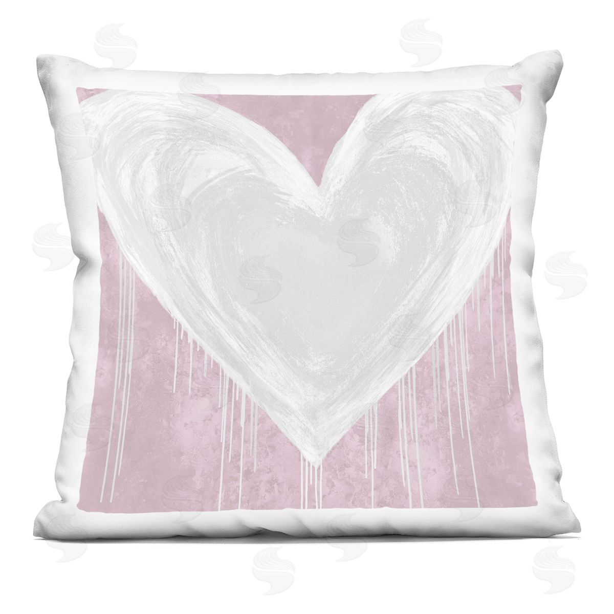 Soft Pastel Pink Heart Shape Decorative Printed Pillow, Home Decor by Lindsay Rodgers