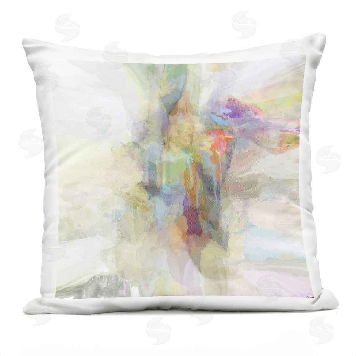 Abstract Pastel Fluid Contemporary Outdoor Printed Pillow, Home Decor by Michael Tienhaara