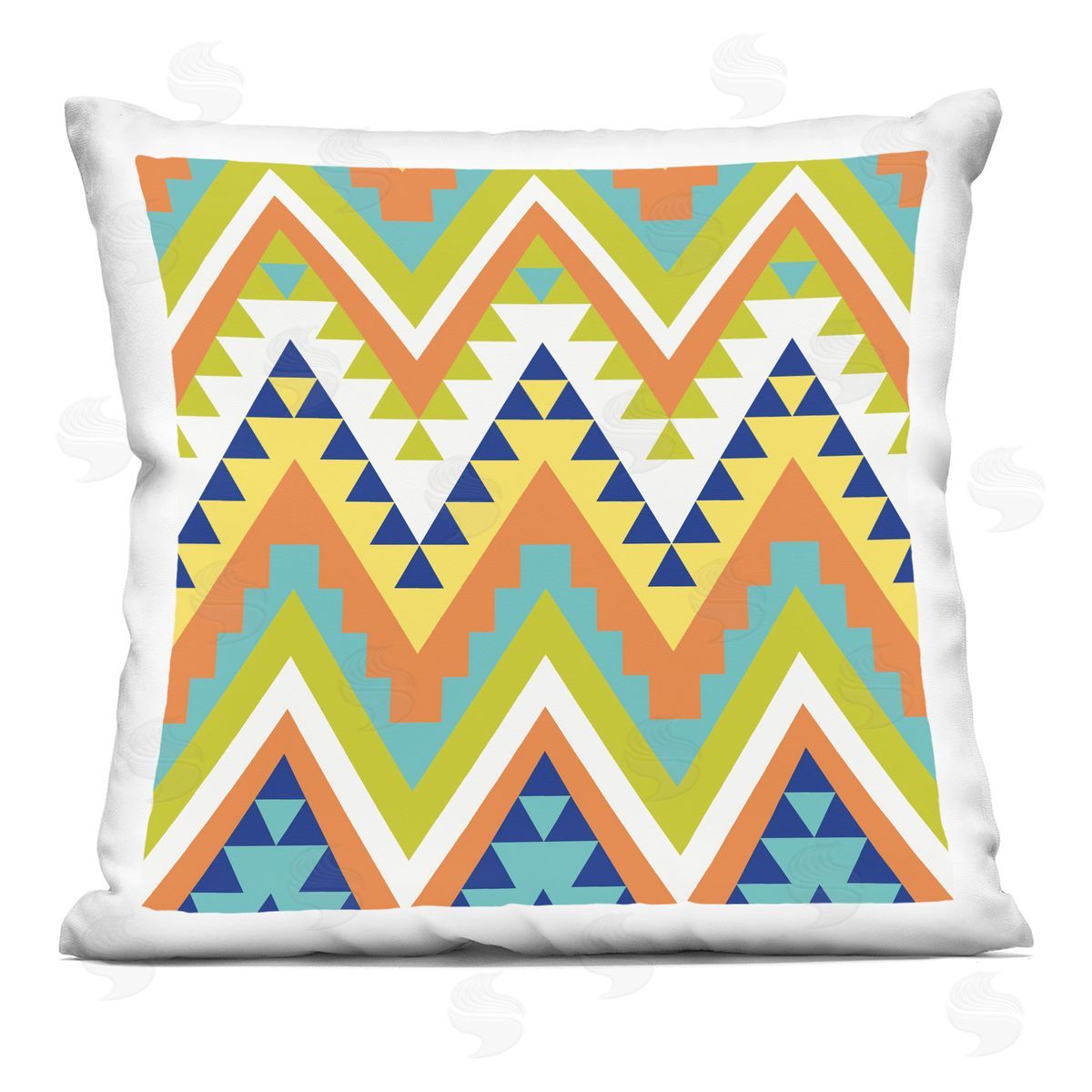 Bold Geometric Aztec Pattern Decorative Printed Pillow, Home Decor by Irena Orlov