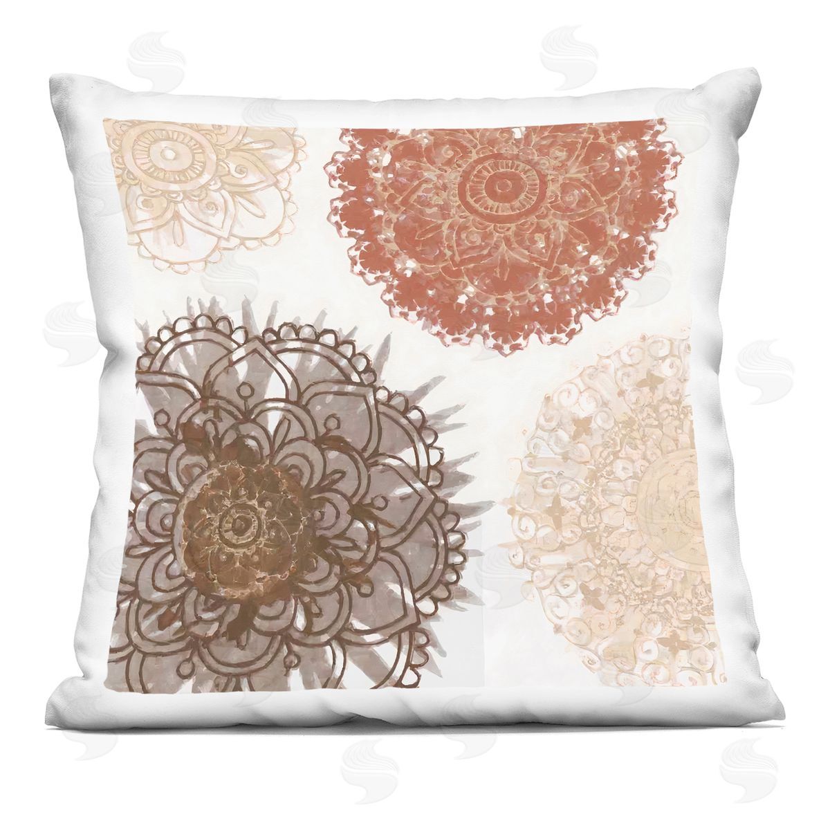 Muted Floral Boho Blossoms Decorative Printed Pillow, Home Decor by Irena Orlov