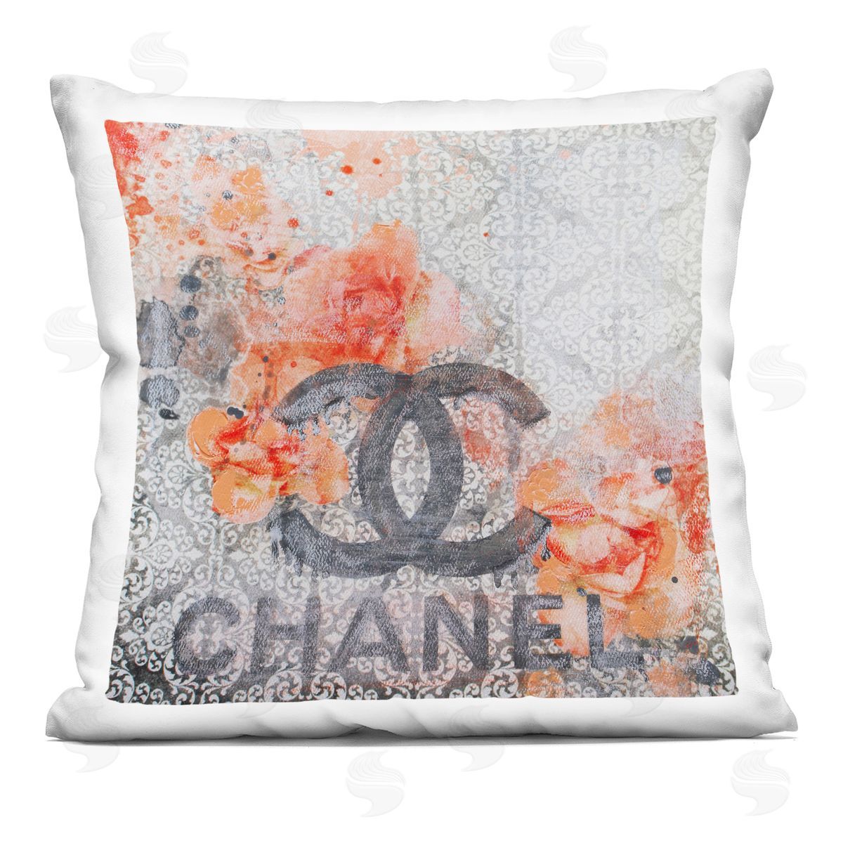 Floral Fashion Damask Pattern Decorative Printed Pillow, Home Decor by Irena Orlov