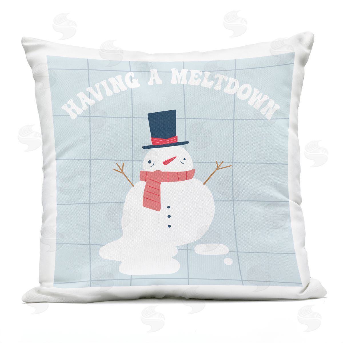 Having A Meltdown Funny Snowman Outdoor Printed Pillow, Home Decor by Stupell Studio