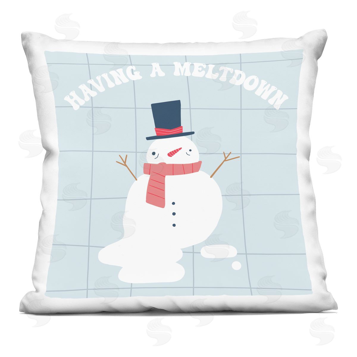 Having A Meltdown Funny Snowman Decorative Printed Pillow, Home Decor by Stupell Studio