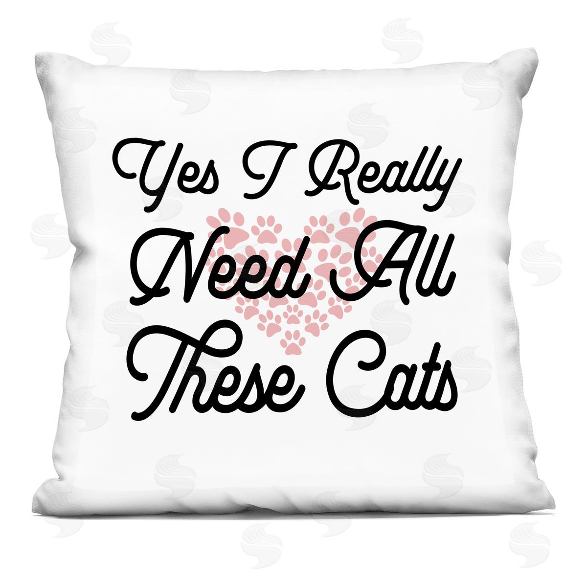 Yes I Need These Cats Paw Shapes Decorative Printed Pillow, Home Decor by Stupell Studio