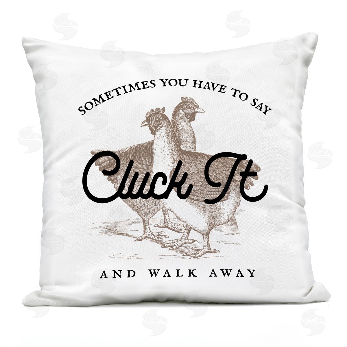 Cluck It Funny Chicken Outdoor Printed Pillow, Home Decor by Stupell Studio