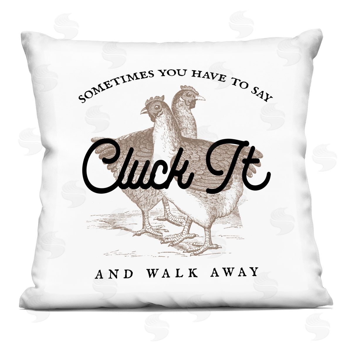 Cluck It Funny Chicken Decorative Printed Pillow, Home Decor by Stupell Studio