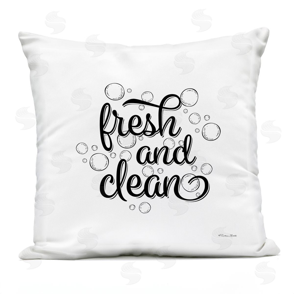 Fresh & Clean Soap Bubbles Outdoor Printed Pillow, Home Decor by Susan Ball