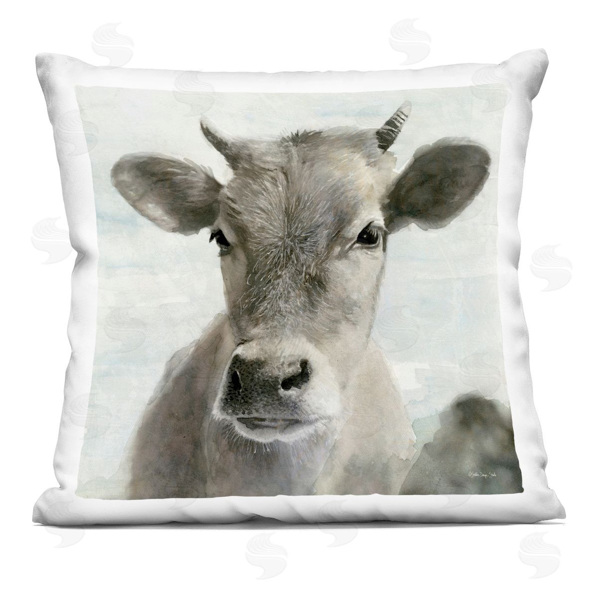 Rural Farm Cattle Calf Decorative Printed Pillow, Home Decor by Stellar Design Studio