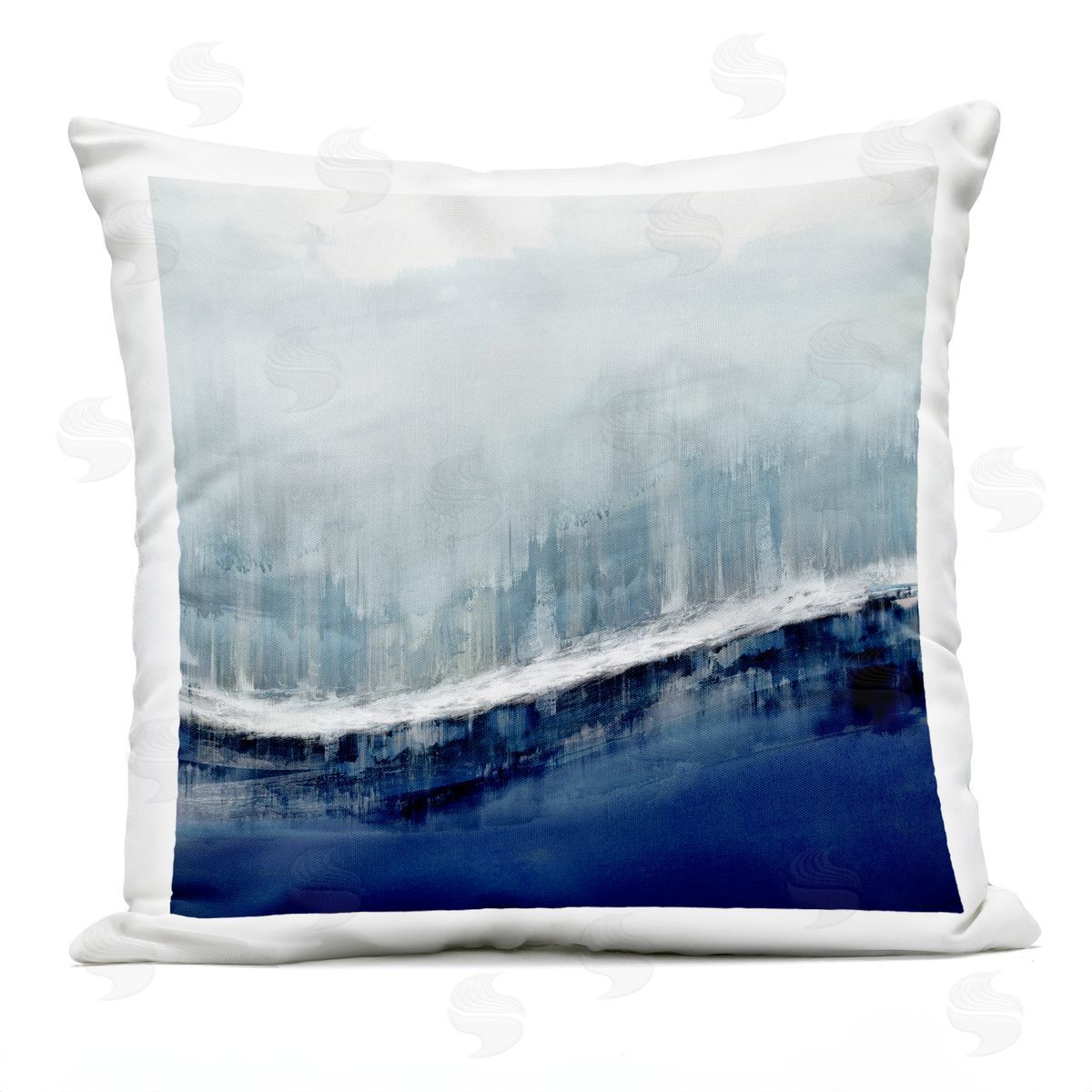 Abstract Blue Wave Shape Outdoor Printed Pillow, Home Decor by Jake Messina