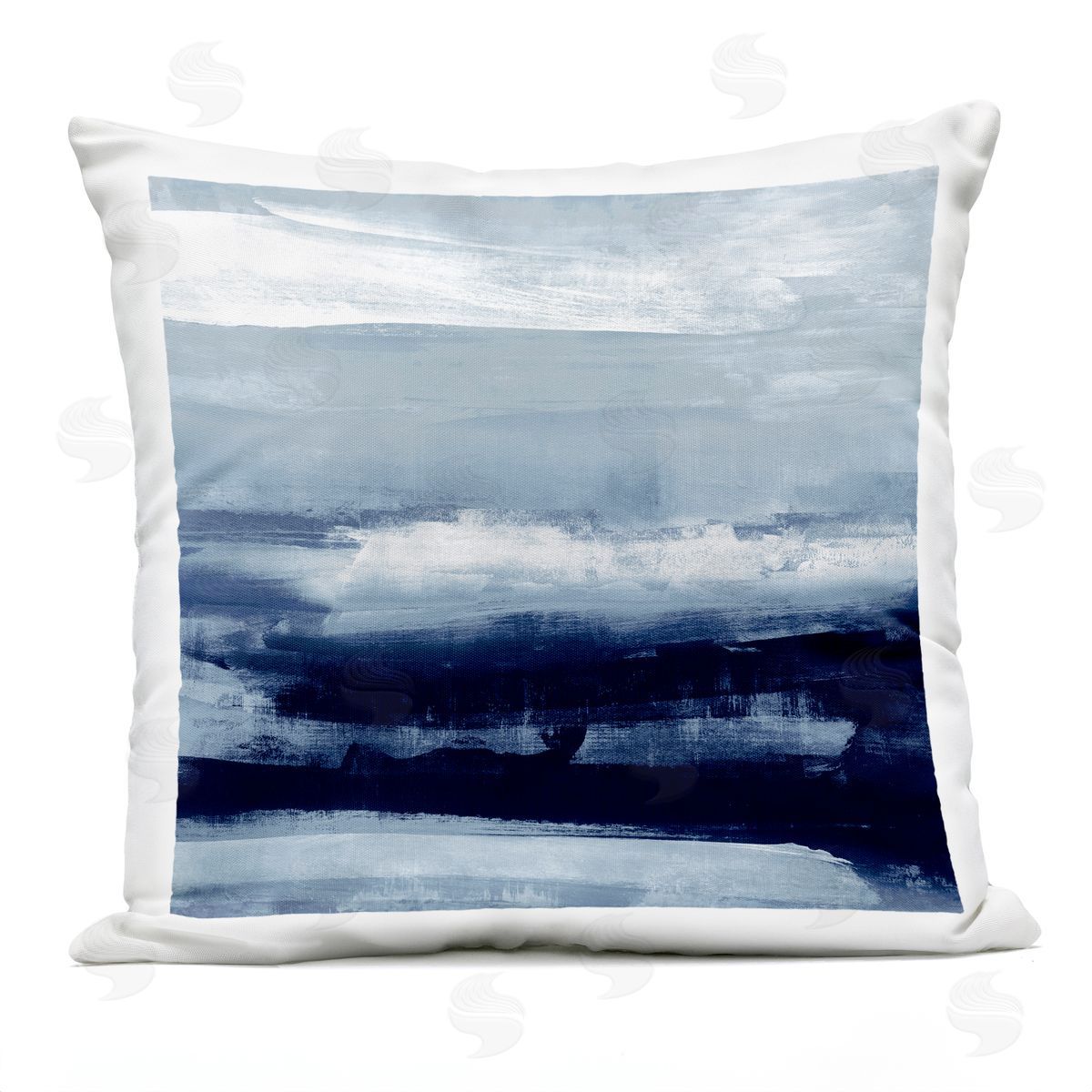 Blue White Brushed Landscape Outdoor Printed Pillow, Home Decor by Jake Messina