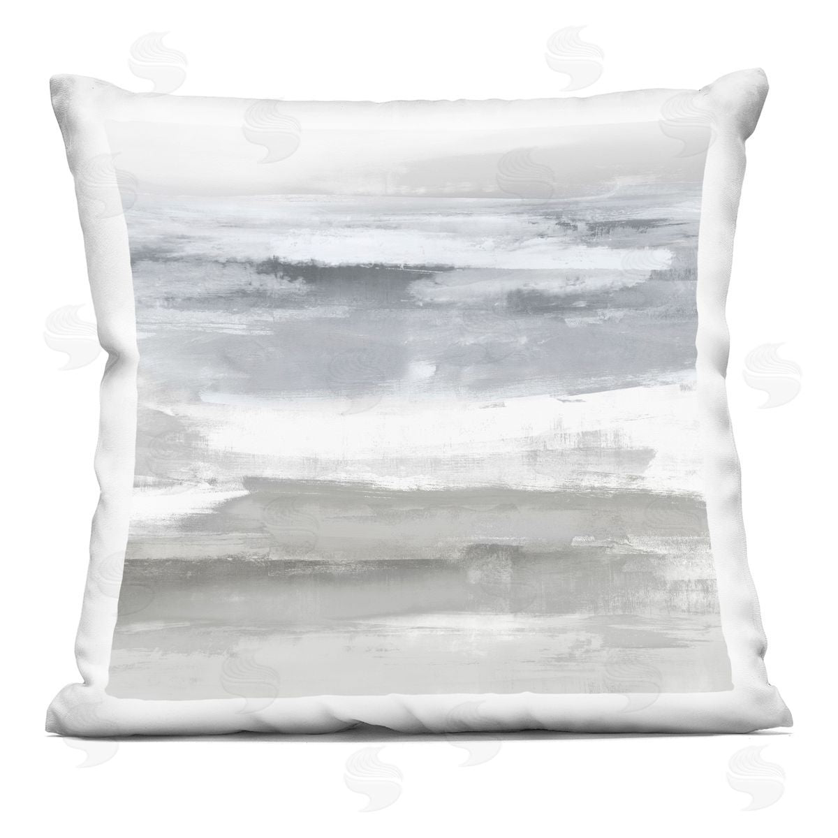 Contemporary Soft Grey Abstract Decorative Printed Pillow, Home Decor by Jake Messina