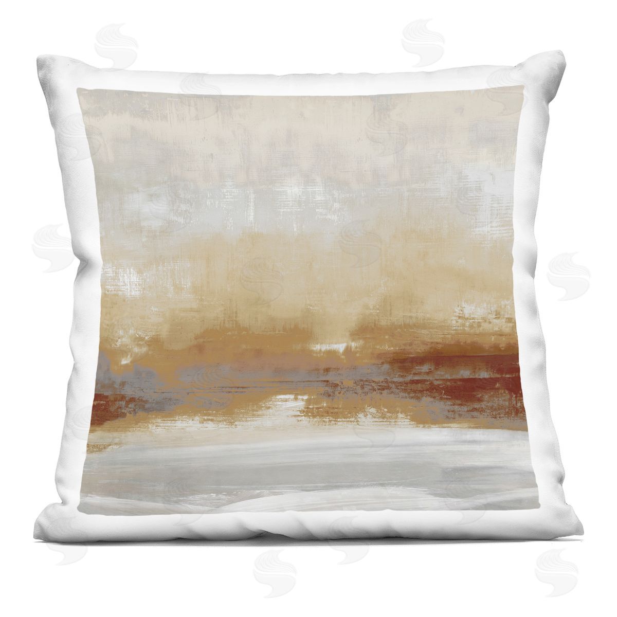 Ochre Rust Abstract Ambience Decorative Printed Pillow, Home Decor by Jake Messina