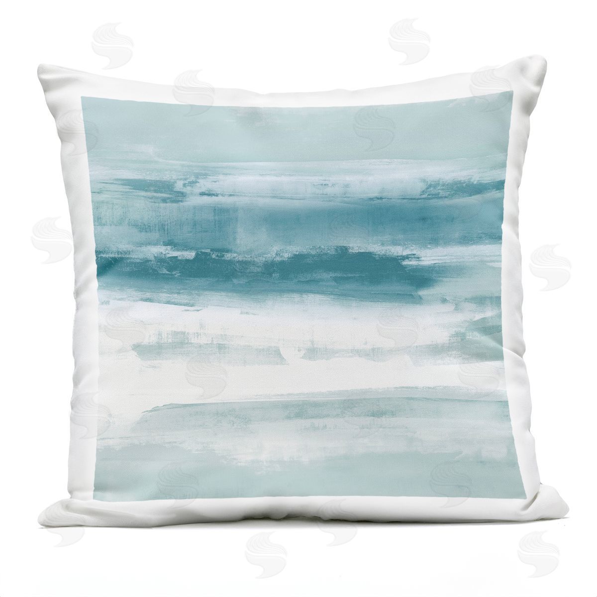 Icy Blue Modern Brush Strokes Outdoor Printed Pillow, Home Decor by Jake Messina