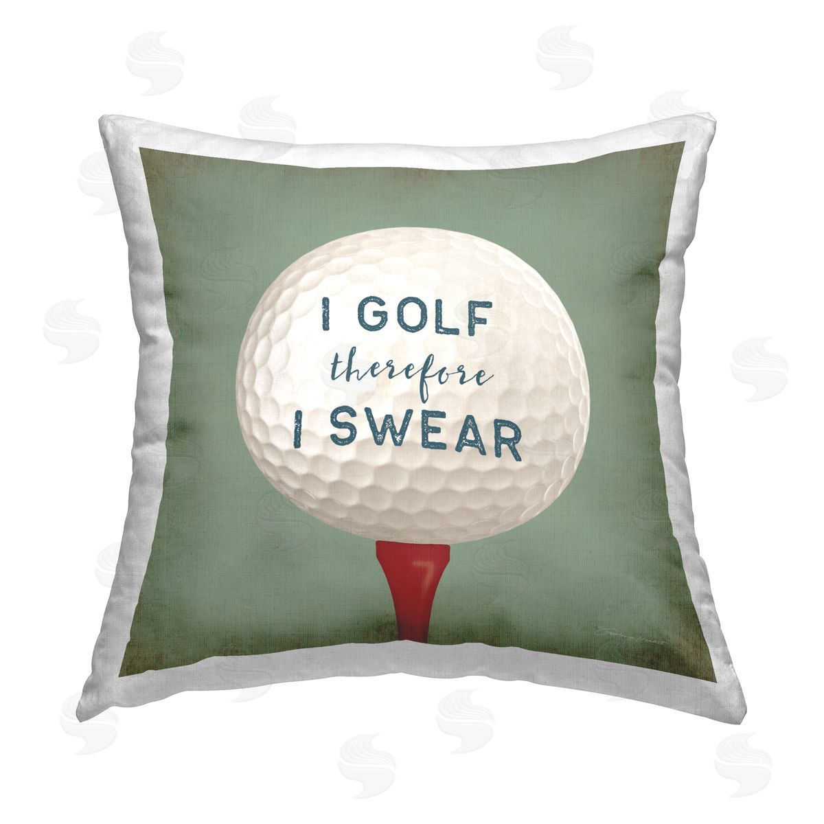 Golf Therefore I Swear Funny Sports Decorative Printed Pillow, Home Decor by Stephanie Workman Marrott