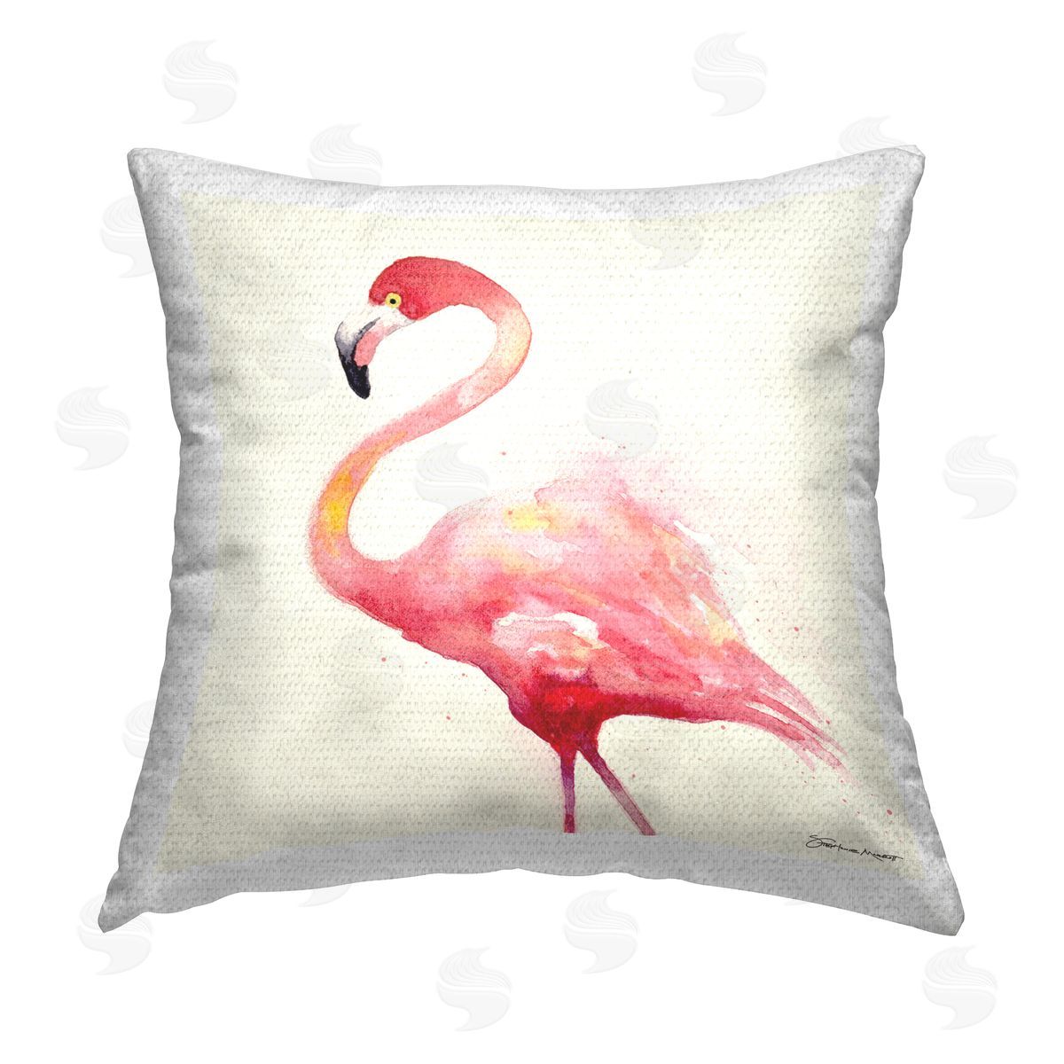 Pink Chic Flamingo Animal Outdoor Printed Pillow, Home Decor by Stephanie Workman Marrott