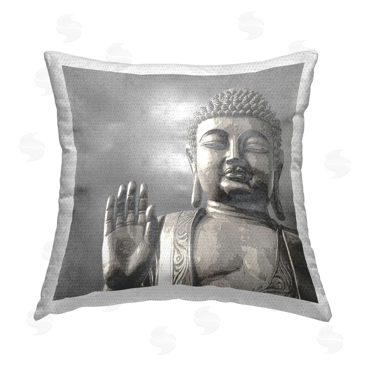 Zen Buddha Spiritual Symbol Outdoor Printed Pillow, Home Decor by Tom Bray