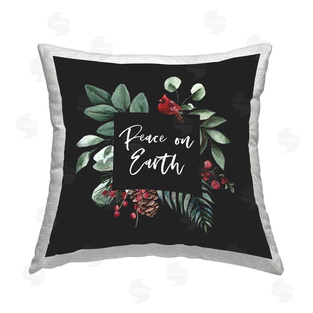 Peace On Earth Cardinal Botanicals Outdoor Printed Pillow, Home Decor by Valerie Weiners
