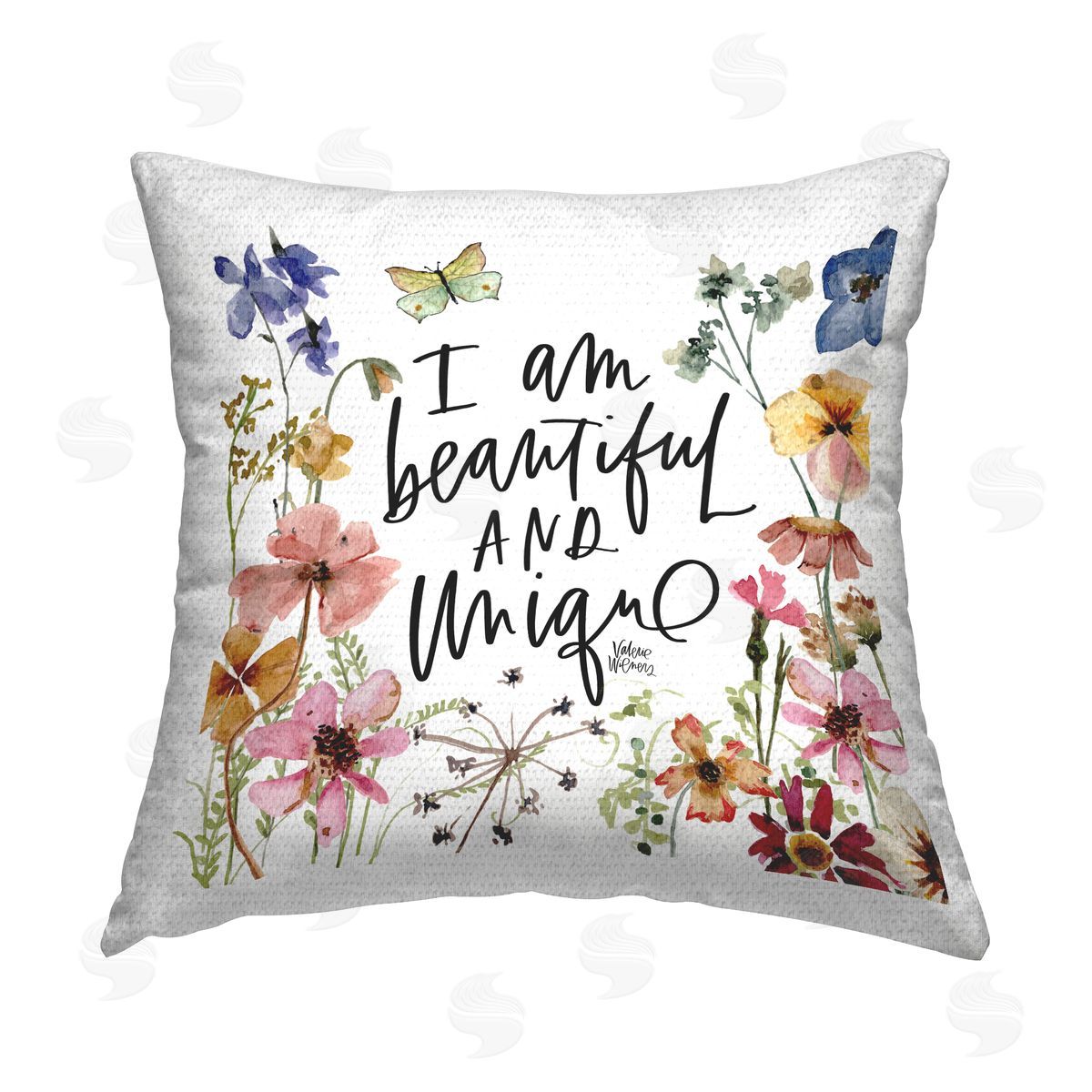 Beautiful & Unique Inspirational Floral Outdoor Printed Pillow, Home Decor by Valerie Weiners