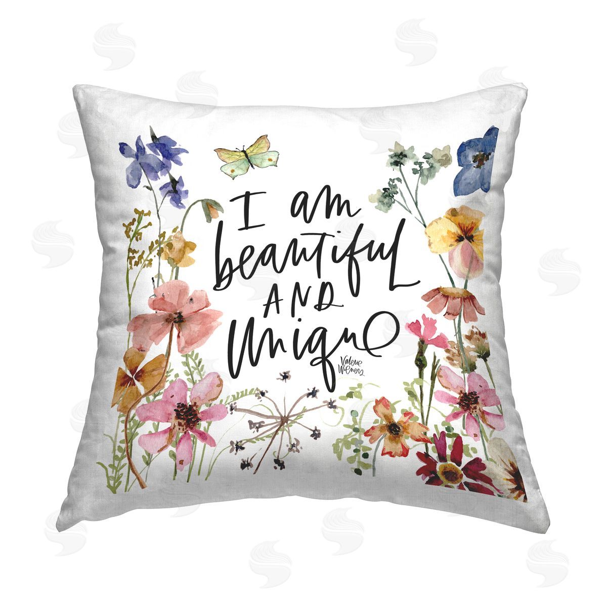 Beautiful & Unique Inspirational Floral Decorative Printed Pillow, Home Decor by Valerie Weiners