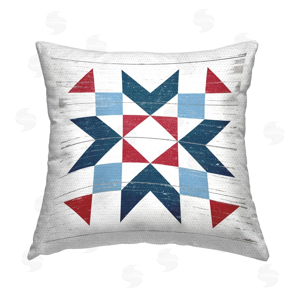 Red & Blue Rustic Shapes Pattern Outdoor Printed Pillow, Home Decor by Lettered and Lined