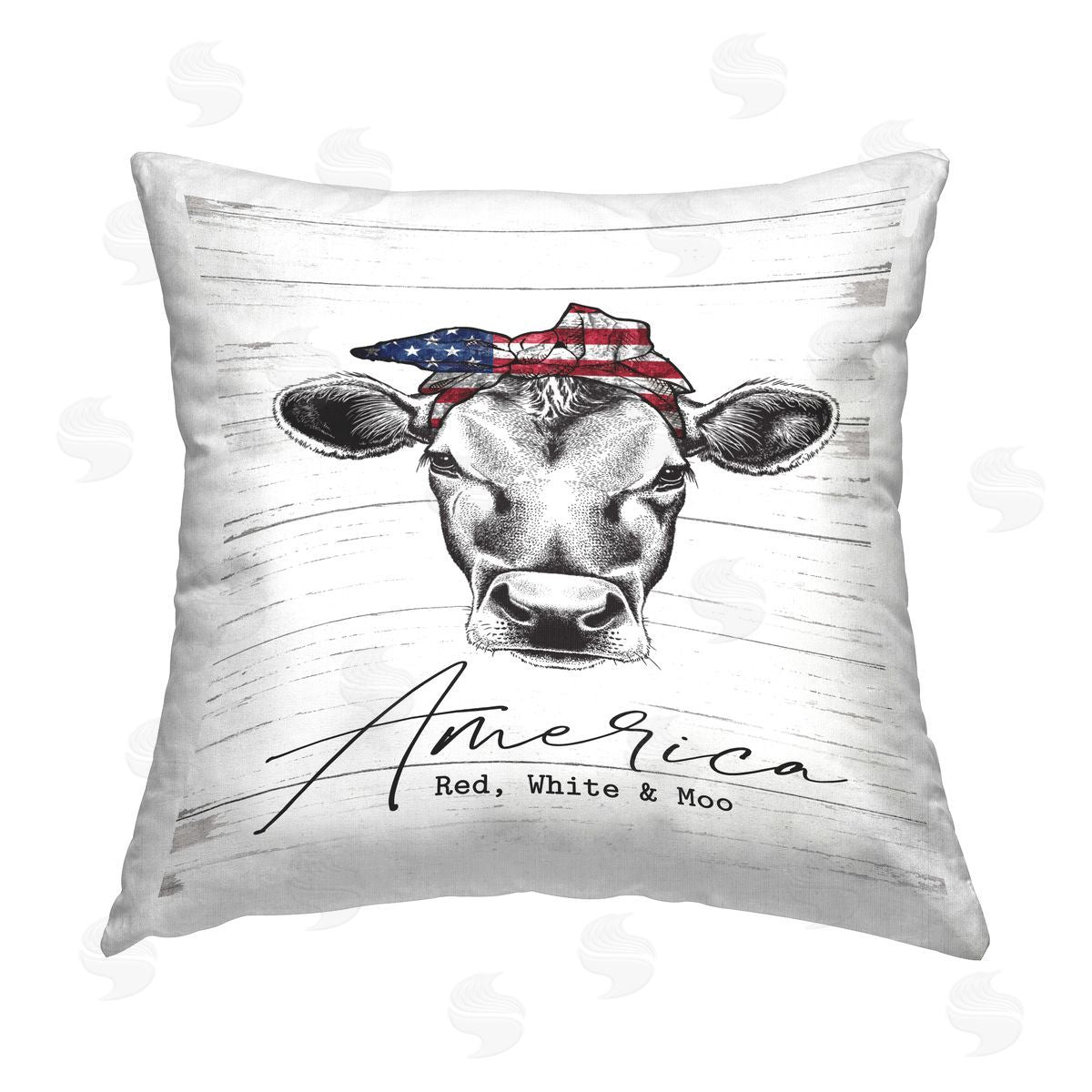Red White & Moo Cow Decorative Printed Pillow, Home Decor by Lettered and Lined
