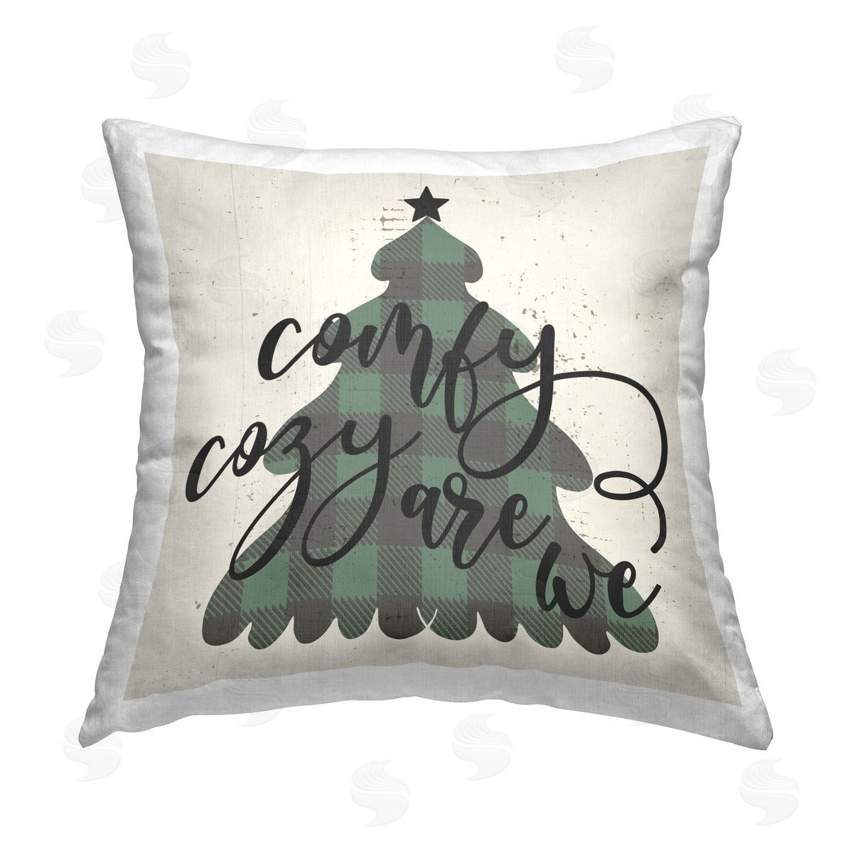 Comfy Cozy Are We Plaid Tree Decorative Printed Pillow, Home Decor by Stupell Studio