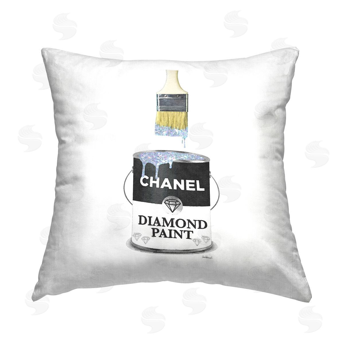 Twinkling Glam Paint Can Decorative Printed Pillow, Home Decor by Amanda Greenwood