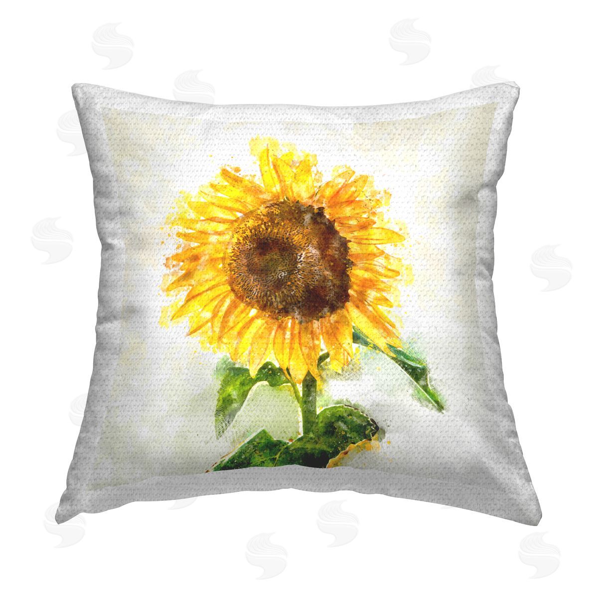 Blooming Sunflower Farmhouse Garden Outdoor Printed Pillow, Home Decor by Ziwei Li