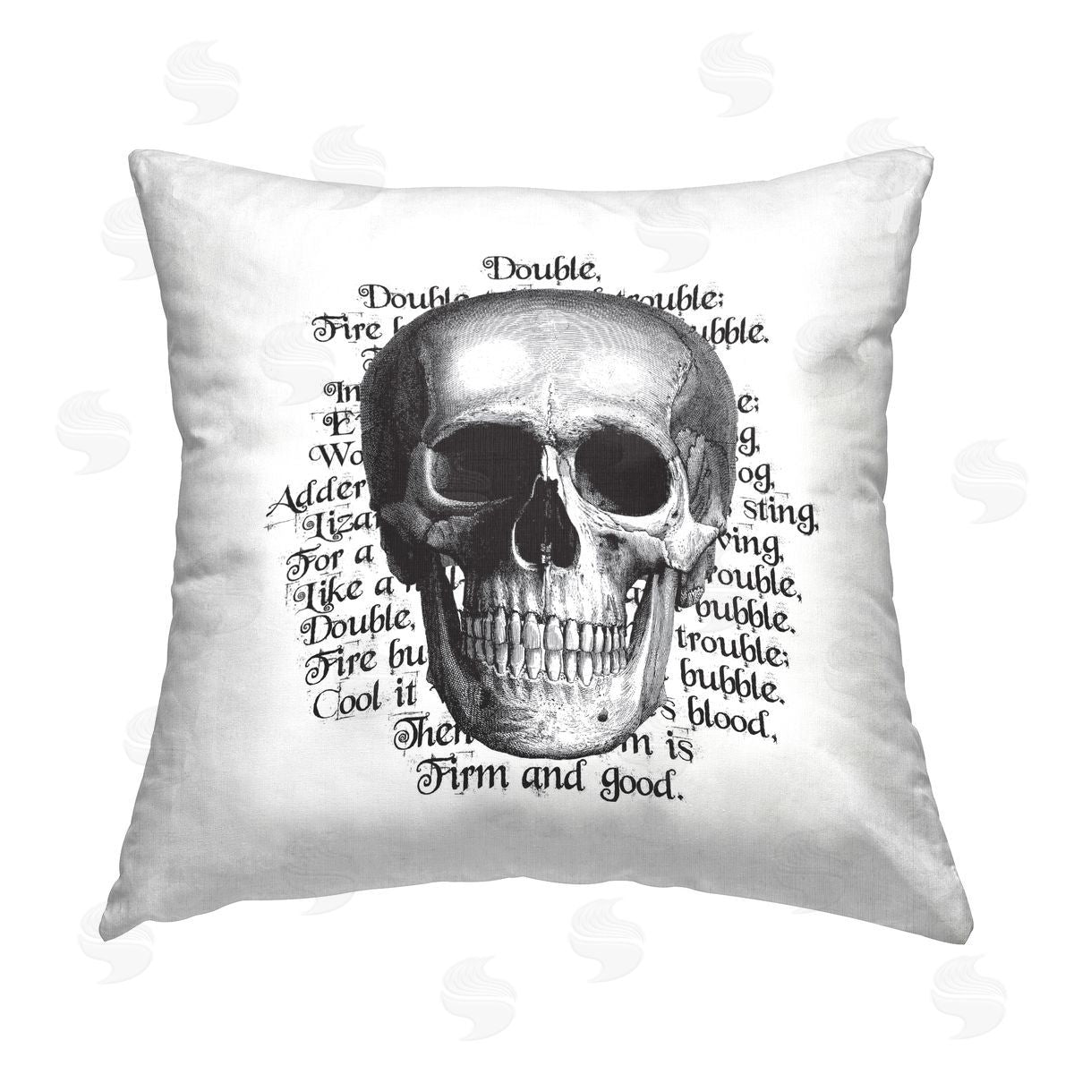 Halloween Witch Spell Skull Phrase Decorative Printed Pillow, Home Decor by Lettered and Lined