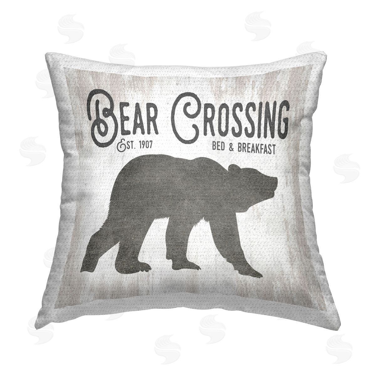 Bear Crossing Bed & Breakfast Outdoor Printed Pillow, Home Decor by Lettered and Lined
