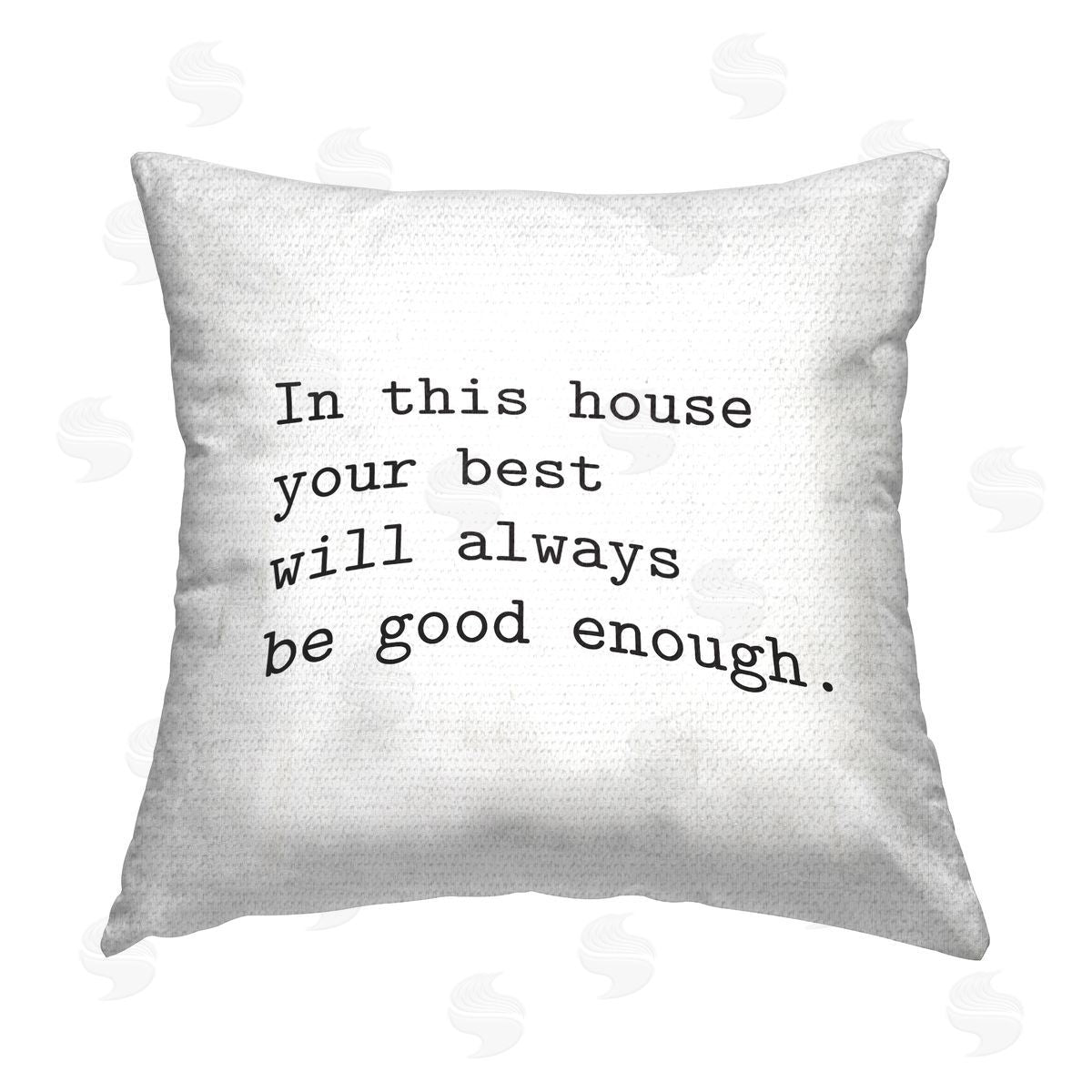 Best Is Good Enough Family Phrase Outdoor Printed Pillow, Home Decor by Lettered and Lined