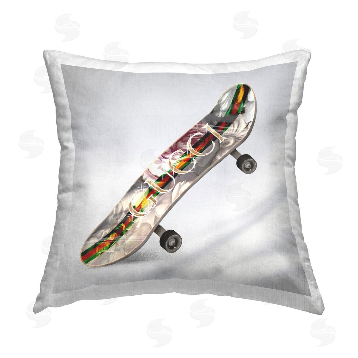 Trendy Fashion Skateboard Decorative Printed Pillow, Home Decor by Ziwei Li