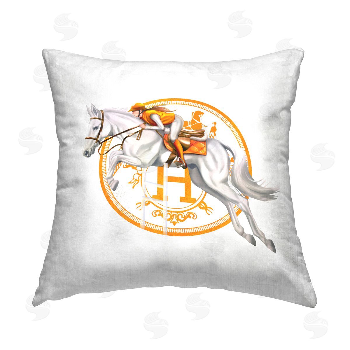 Equestrian Jockey Chic Fashion Decorative Printed Pillow, Home Decor by Ziwei Li