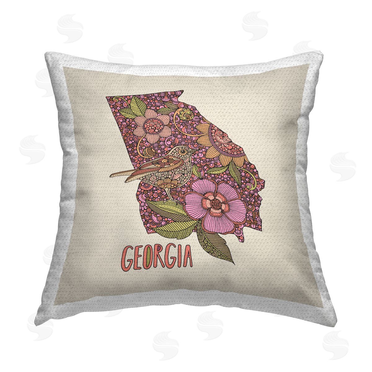 Georgia State Florals Outdoor Printed Pillow, Home Decor by Valentina Harper