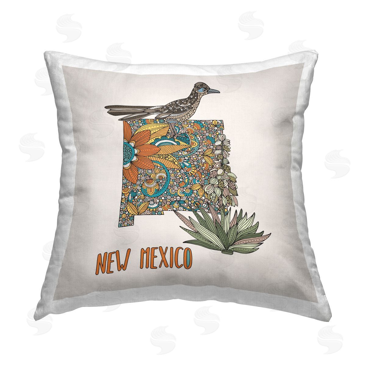 New Mexico Yucca Flower Patterned Decorative Printed Pillow, Home Decor by Valentina Harper