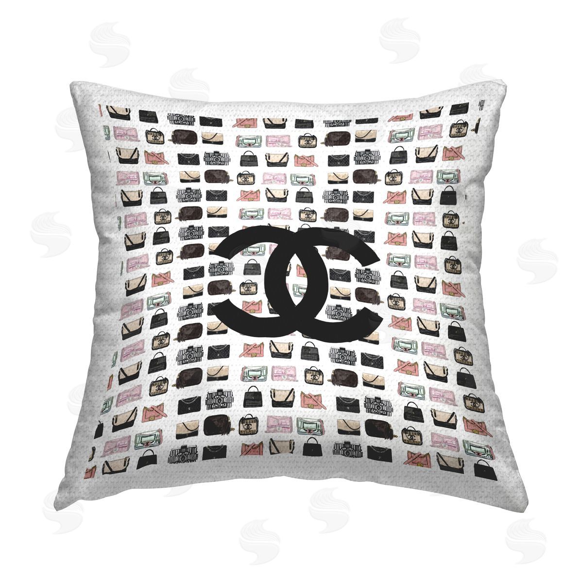 Chic Fashion Brand Symbol Purses Outdoor Printed Pillow, Home Decor by Amelia Noyes