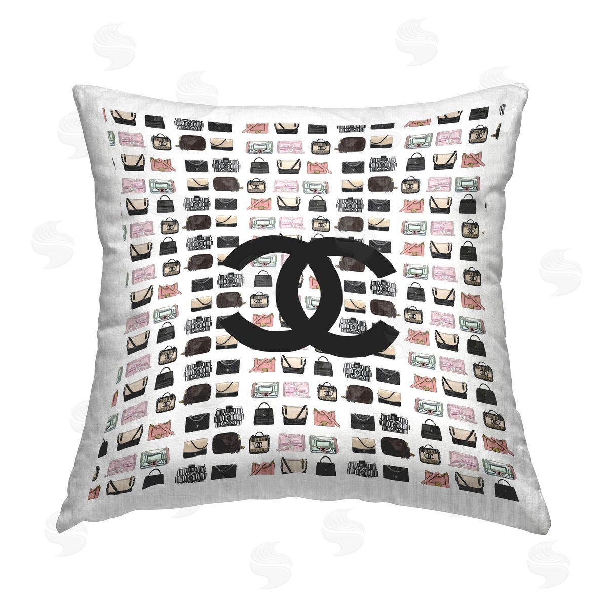 Chic Fashion Brand Symbol Purses Decorative Printed Pillow, Home Decor by Amelia Noyes