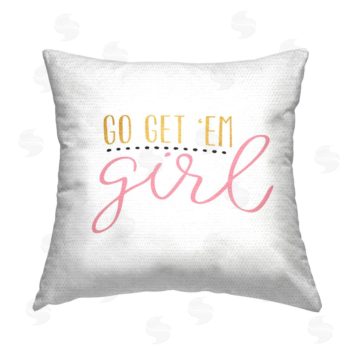 Go Get 'Em Girl Motivational Phrase Outdoor Printed Pillow, Home Decor by Alli Rogosich